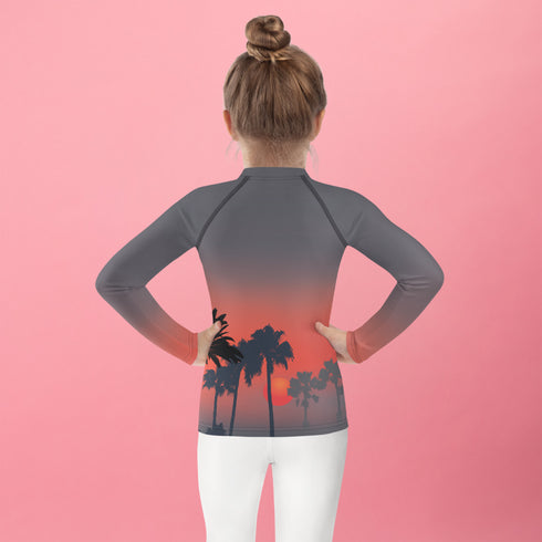 Sunset on Beach Kids SPF Rash Guard for Ultimate Sun Safety